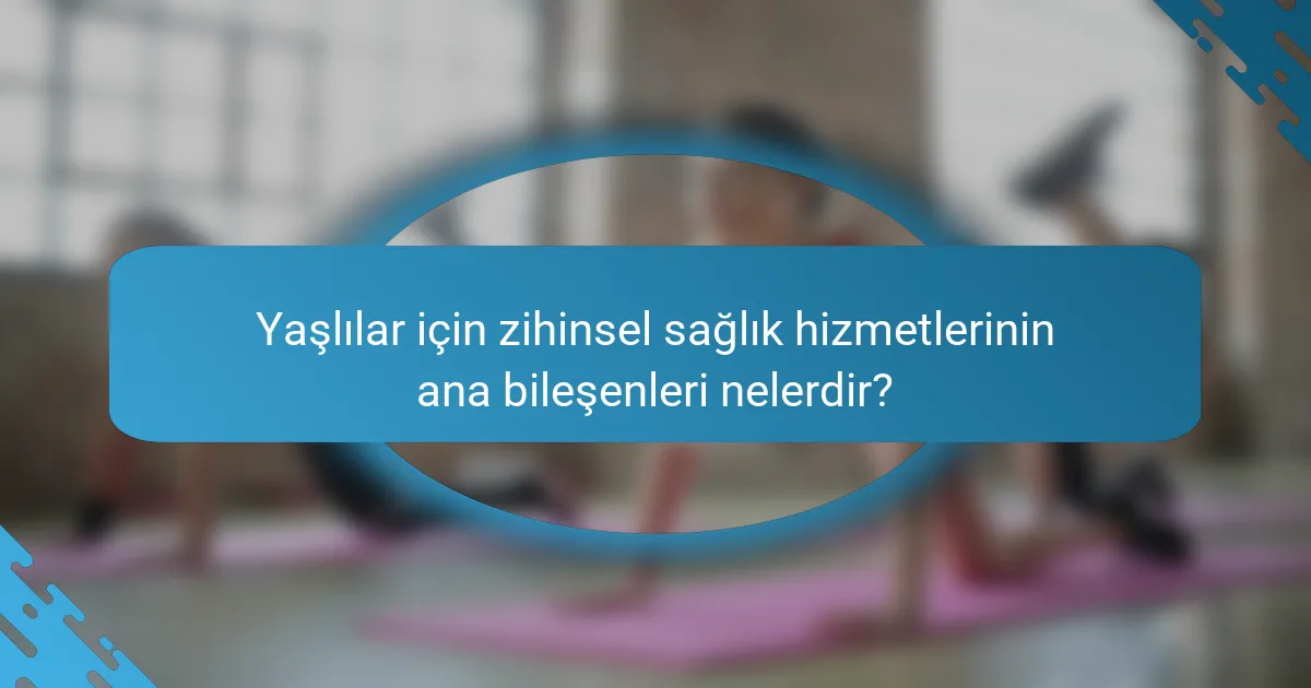 Yaşlılar için zihinsel sağlık hizmetlerinin ana bileşenleri nelerdir?